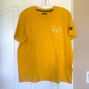 NWT women’s Superdry yellow logo T-shirt sz L